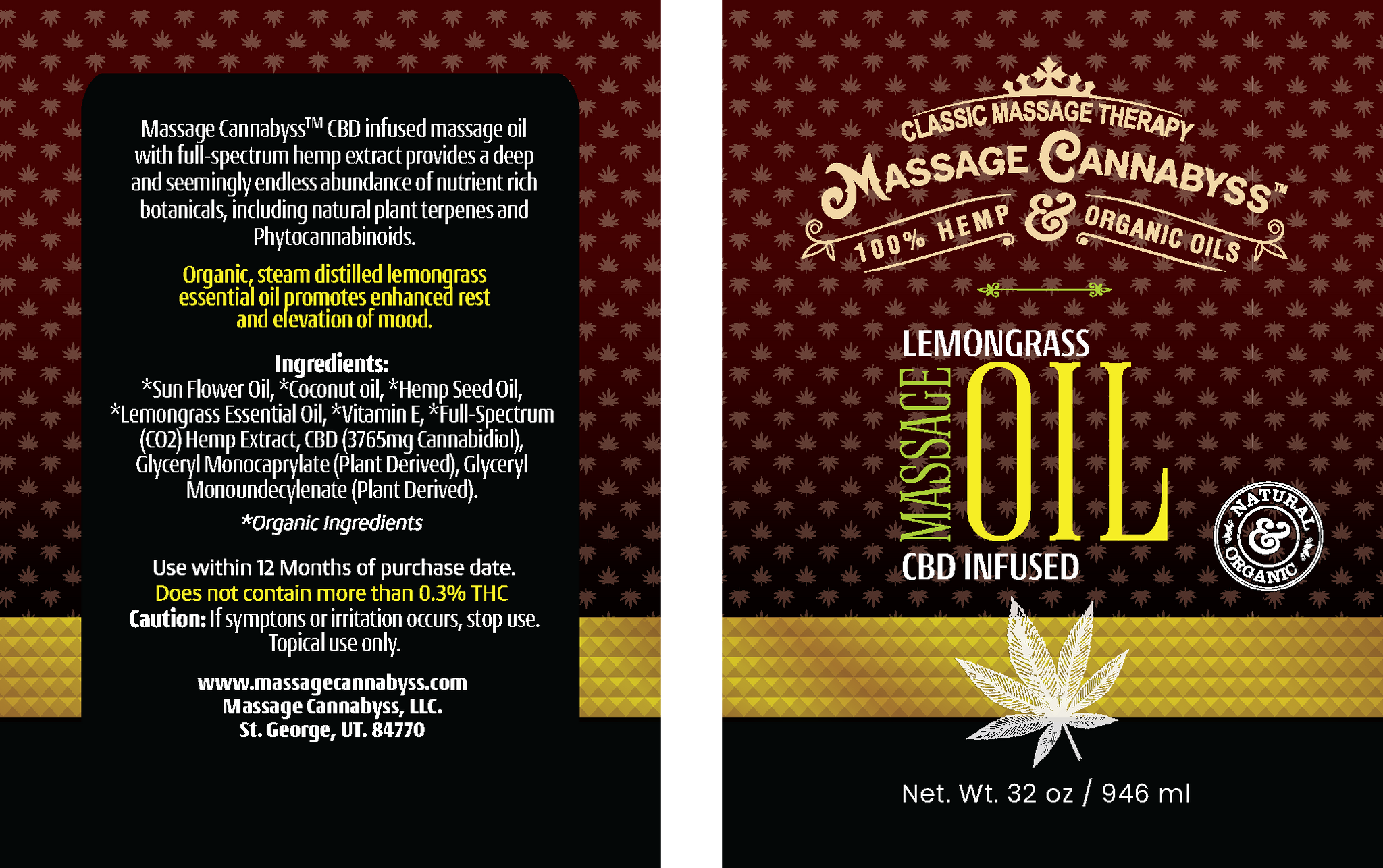 Lemongrass - Wholesale Hemp Massage Oil