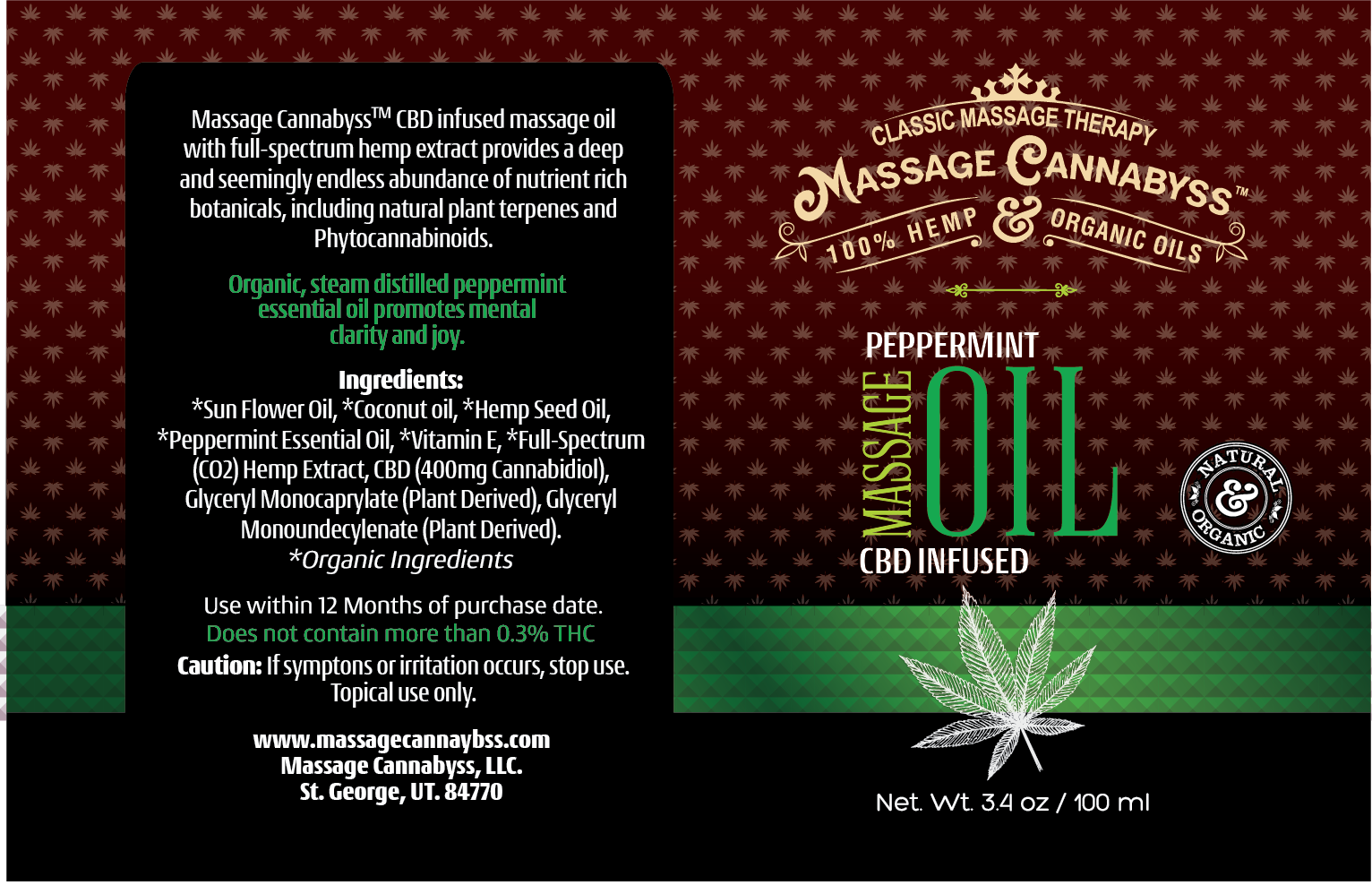 Peppermint - Wholesale Hemp Massage Oil