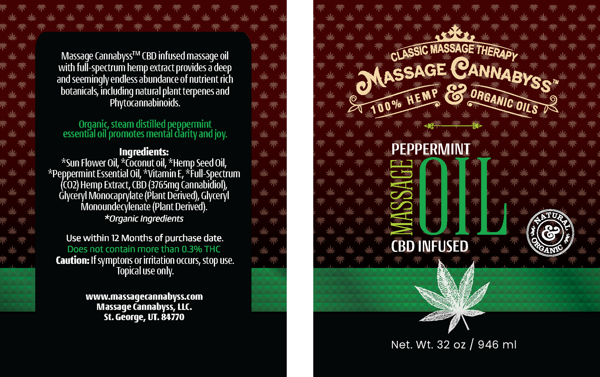 Peppermint - Wholesale Hemp Massage Oil