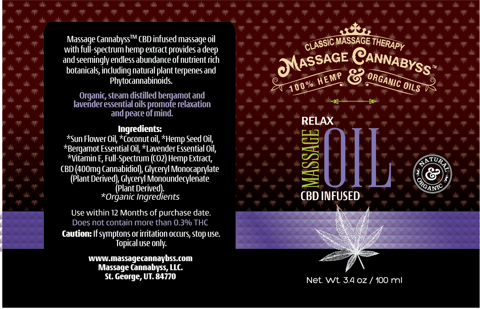 Relax - Wholesale Hemp Massage Oil