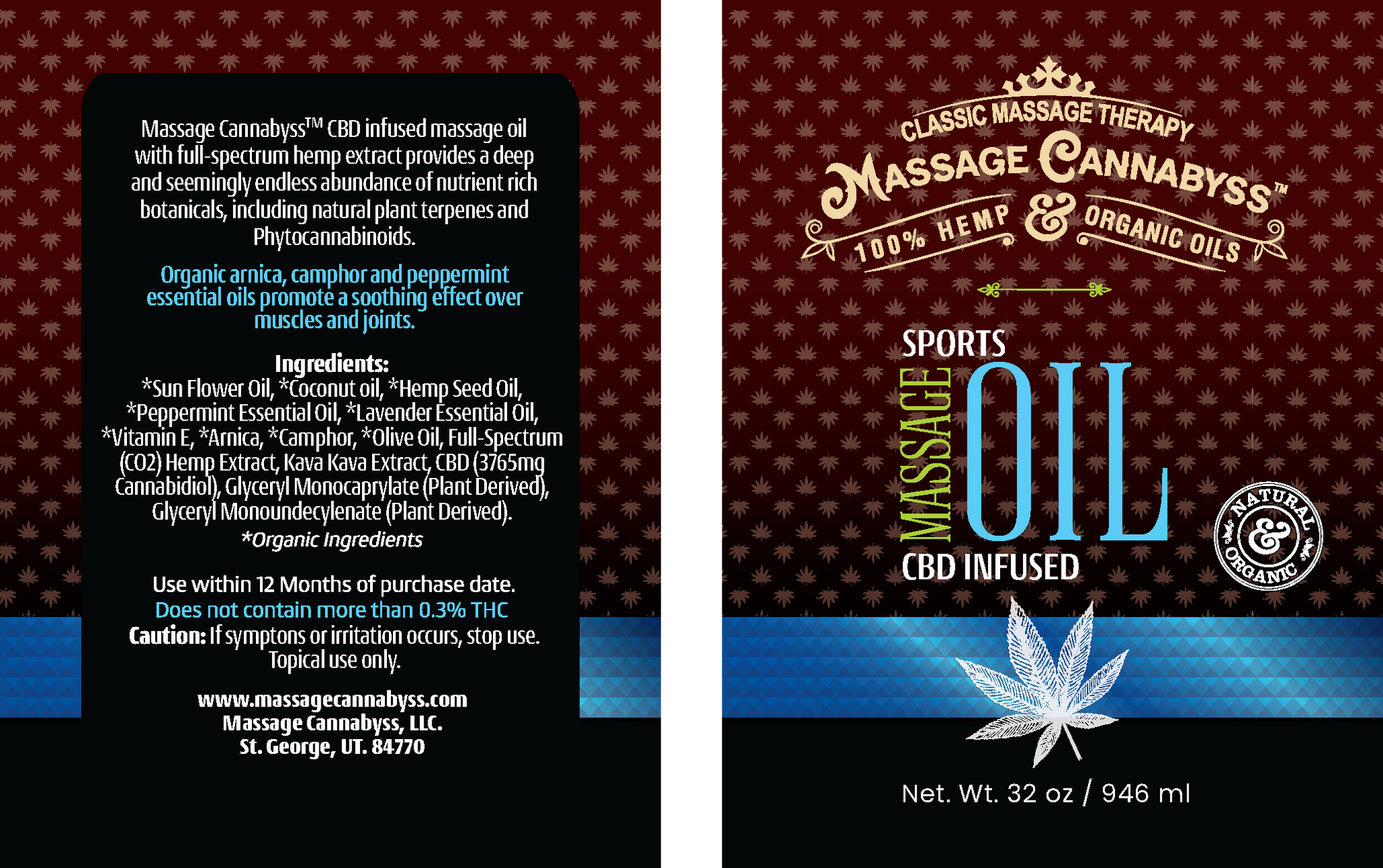 Sports - Wholesale Hemp & Arnica Massage Oil