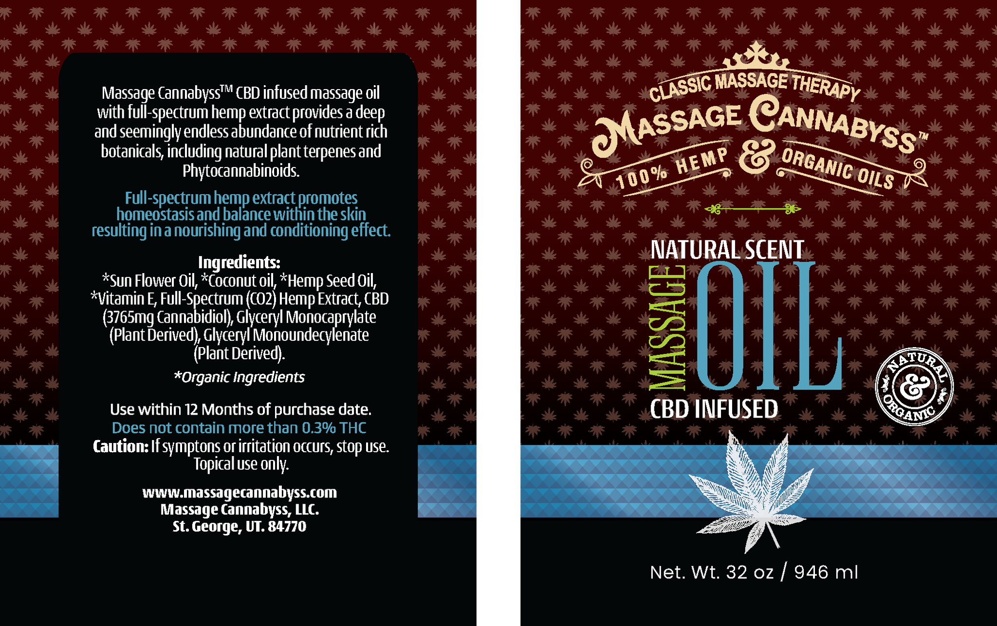 Unscented - Wholesale Hemp Massage Oil