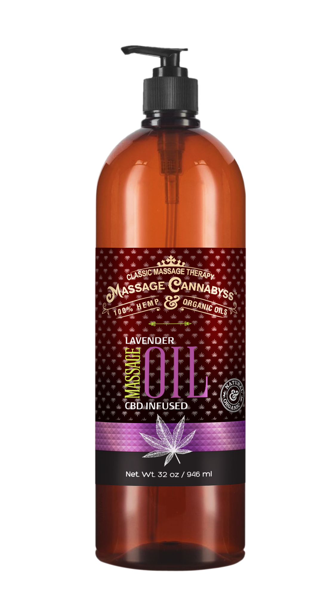 (32 oz) Back-Bar Bottle - Lavender CBD Massage Oil
