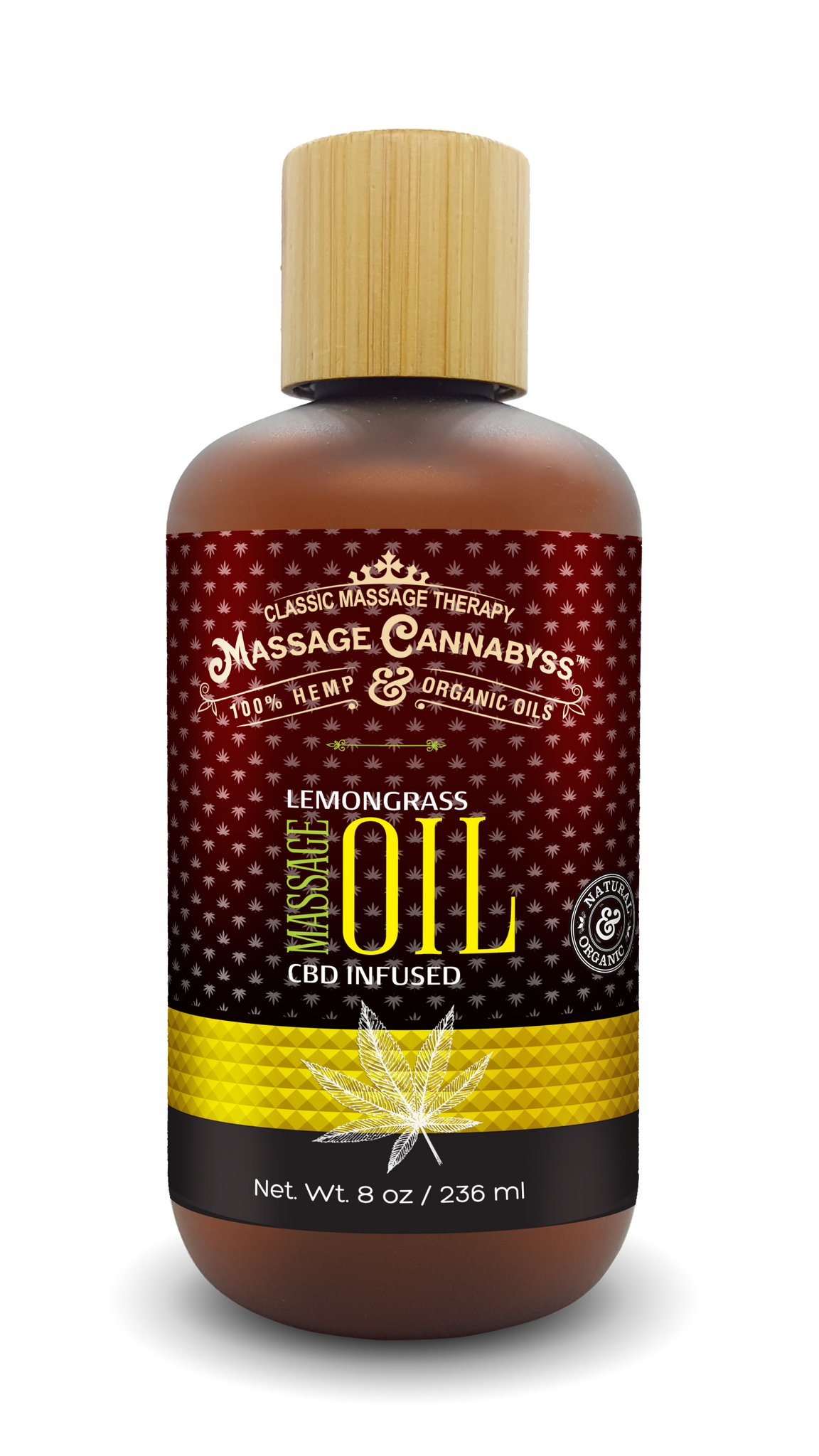 (8 oz) Professional Bottle - Lemongrass CBD Massage Oil
