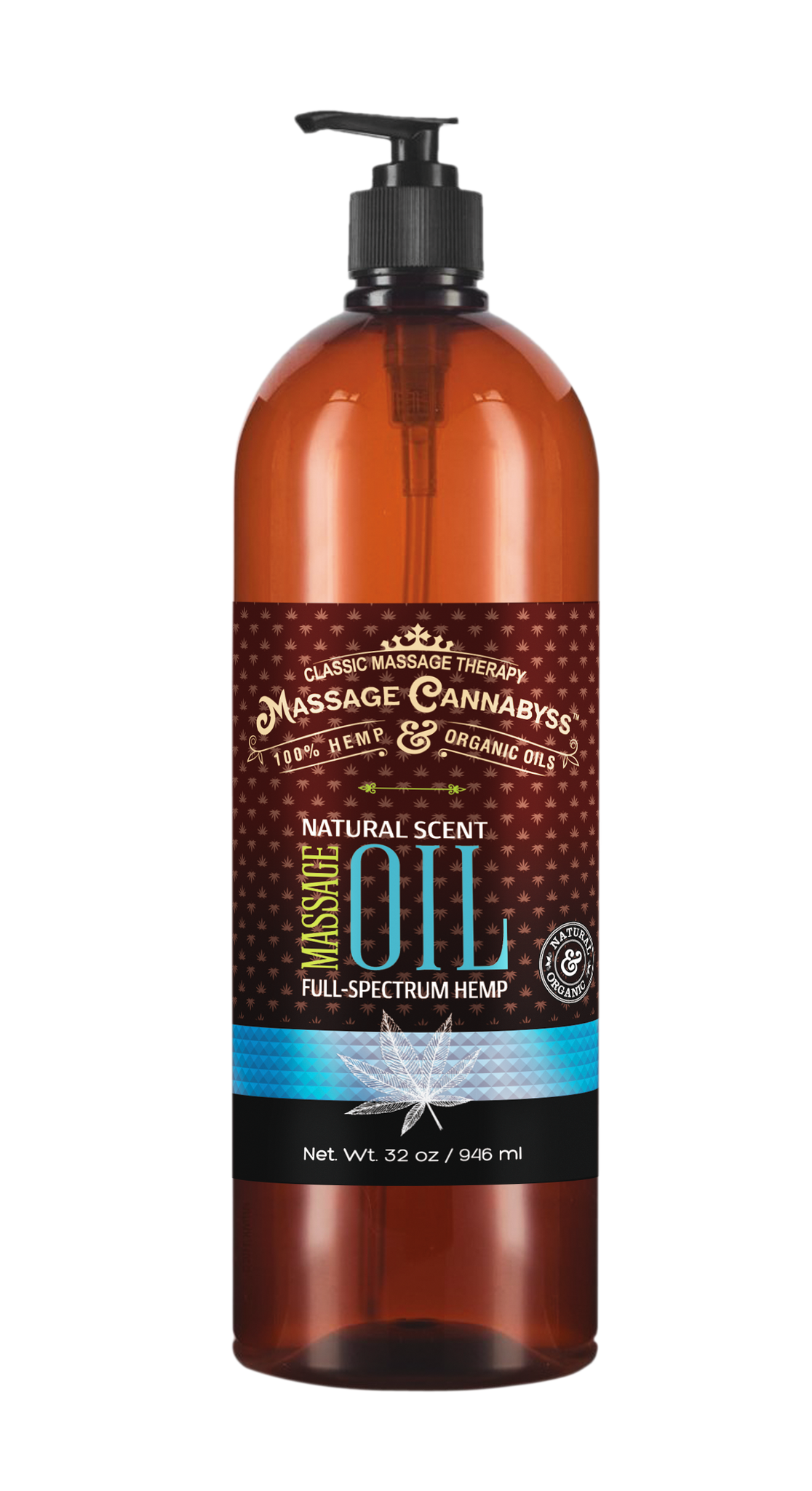 (32 oz) Back-Bar Bottle - Unscented CBD Massage Oil